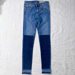 EUC Women’s W25 All Saints Mast Fit Low Rise Skinny Stretch Med Wash Denim Jeans